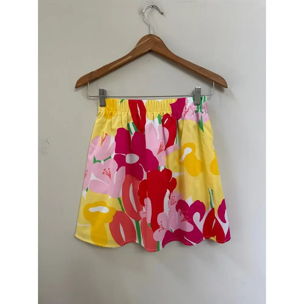 Lilly Pulitzer Bright Floral Mini Skirt Preppy Southern Casual Size XS